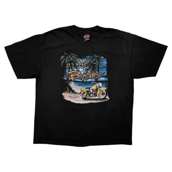 HARLEY DAVIDSON VINTAGE BAHAMAS GRAPHIC T-SHIRT - Picture 2 of 5
